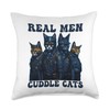 Nad-Cat Real Men Cuddle Cats Throw Pillow, 18x18, Multicolor