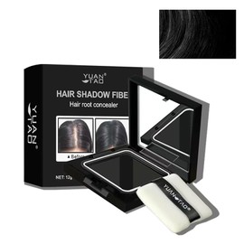 Hair Foundation, Conceals Thin Hair, Hairline, Easy to Apply, Washable, Conceals Gray Hair, Shows Hair Extension, Improves Hair Clumping, Hair Loss, Circular Hair Loss, Partial Correction (Black)