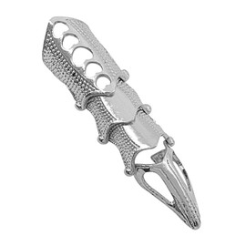 Vokmon Stylish Women's Rings Men Punk Gothic Alloy Ring Gripper Spike Armor Knuckle Link Full Finger Ring, Metal