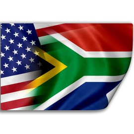 Sticker (Decal) with Flag of South Africa and USA (South African)