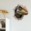 3D Dinosaur Raptor Wall Decal – Wall Breakthrough Sticker for