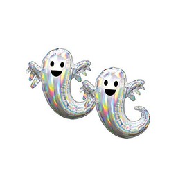 Set of 2 Holographic Spooky Ghost 28" Foil Party Balloons