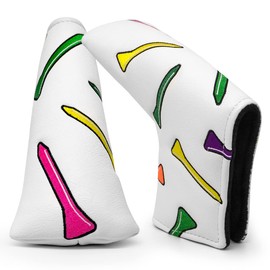 Golf Headcover Driver Cover Fairway Wood Cover Utility Cover Hybrid Cover Golf Putter Cover PU Leather Golf Wood Cover Colorful Tee Embroidery Colorful Tee (Bullet Style)
