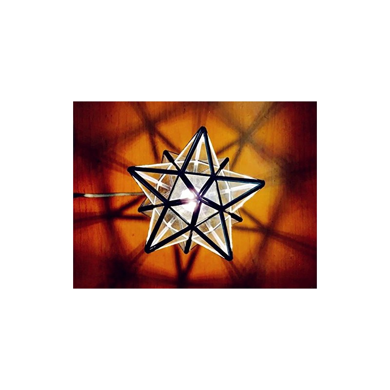 Clear Glass Star Flush Mount Moravian 8'' Star Ceiling Light