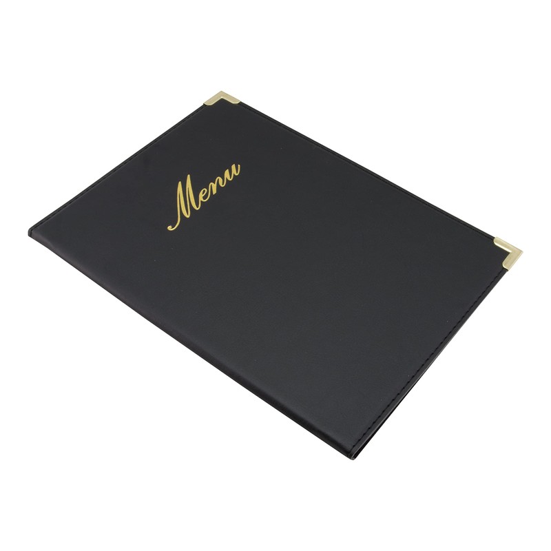 Securit Premium Faux Leather A5 Menu Holder - 4 Pages
