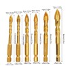 6Pcs Cross Spearhead Drill Bit Carbide Hex Shank Drilling Tool