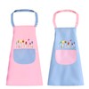 Vyooxcy 2 PCS Adjustable Children's Apron,Pink and Blue Kids ApronWith