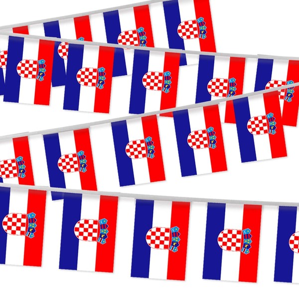 32FT Small Croatia Pennant Flag Bunting,30 PCS Mini String Banner