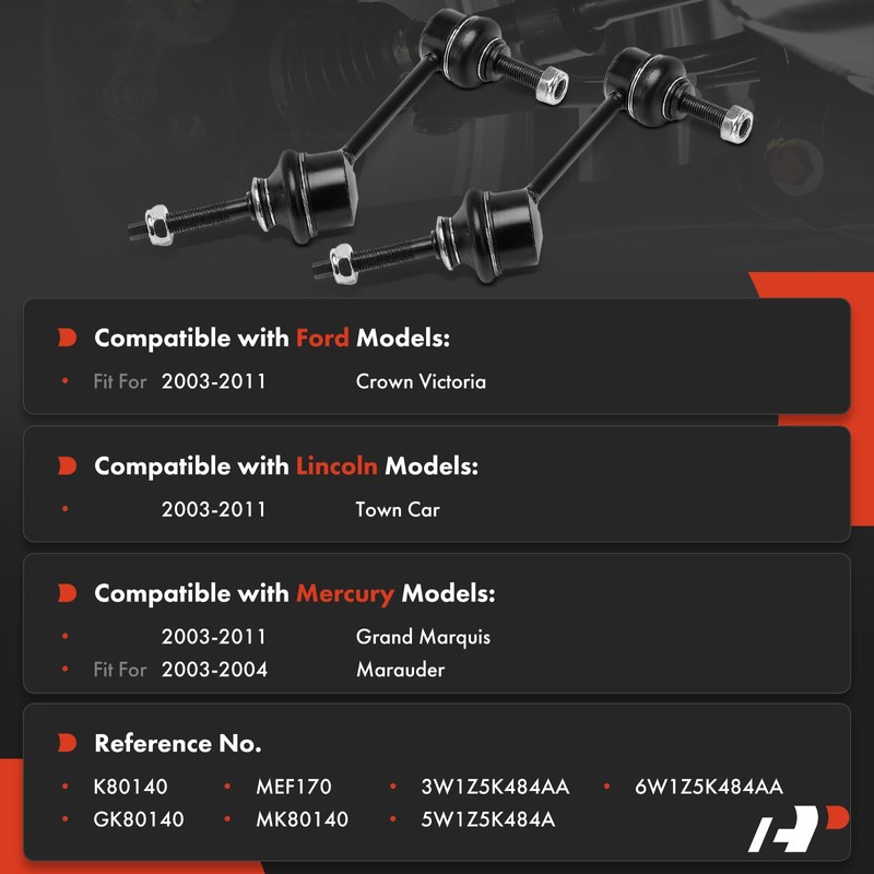 A-Premium 2 x Front Sway Bar Links Stabilizer Bar Links,