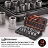THINKWORK Bolt Extractor Kit, 13+1 Pieces Nut Extractor Socket Set,