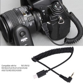VBESTLIFE RM-VPR1 3.5mm / 2.5mm Trigger Cable for RX1 RX10 RX100 A7S A7R A7 A7II A7III A9 A58 77M2 99M2 A3500 A5000 A 5100 / A6000 / A6300 / A6500, Black (2.5