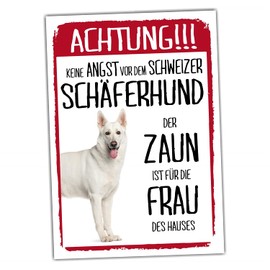 Swiss Shepherd Dog Sign Warning Fence Woman Saying Door Sign Dog Sign Warning Sign Gift Idea Funny Saying Dog Motif Aluminium Weatherproof Dog Sign