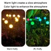 2 Pack Solar Powered LED Lights Firefly Lights Waterproof Outdoor