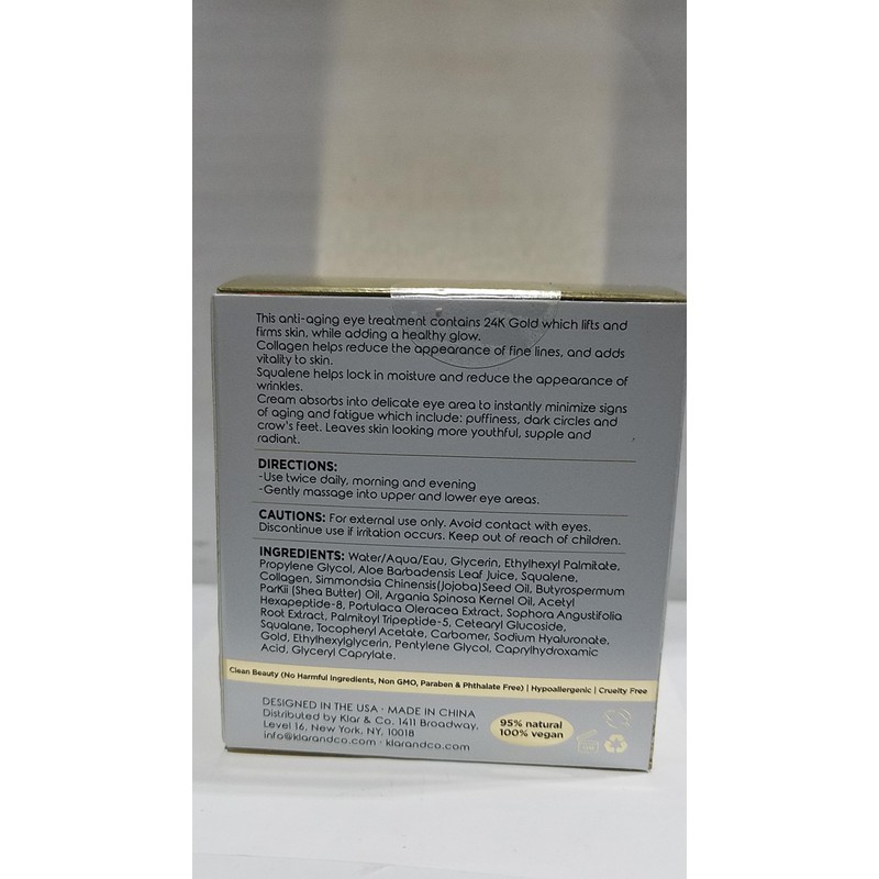 Clear Beauty 24k Gold & Collagen Under Eye Cream -