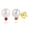 MAX + STONE 14k Gold Freshwater Pearl and Gemstone Stud