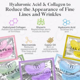 BLOOMORA Variety Under Eye Gel Patches (30 Pairs) | Eye Masks for Puffy Eyes | Under Eye Mask for Eye Care | Collagen Eye Patches | Under Eye Patches for Dark Circles & Puffiness