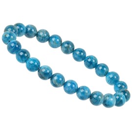 Eledoro PowerBead, Women’s Stretch Bead Bracelet, Made of 8 mm Gemstone Beads, 17 - 18 cm, gemstone, Blue