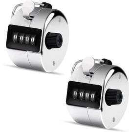 KARLOR Pack of 2 Mechanical counter, Hand Counter Clicker Pedometer Mechanical Hand Counter 4 Digits for Inventure, Sports, Marketing, Aeroplane, Golf