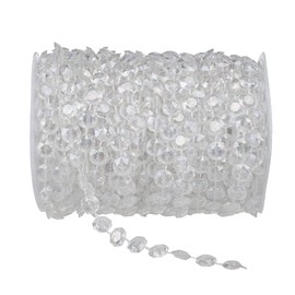 Sewroro 33 FT 10mm Crystal Acrylic Bead Garland Strands Hanging Clear Diamond Beads Chain Garlands for DIY Beads String Curtain Wedding Party Decoration