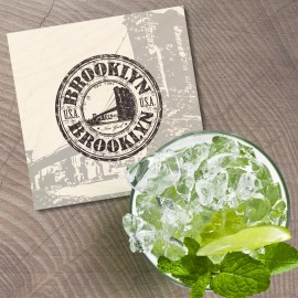 Unbranded Brooklyn USA Grunge Travel 4'' X 4'' Square Wooden Coaster