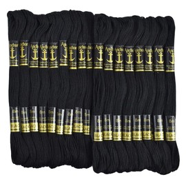 Anchor Embroidery Cotton Skeins 12 Pieces Black Colour Tones | Premium Embroidery Thread | Premium Cotton Skeins | Cotton Cross Stitch Embroidery Floss | Anchor Stranded Cotton (Black Colour Tones)