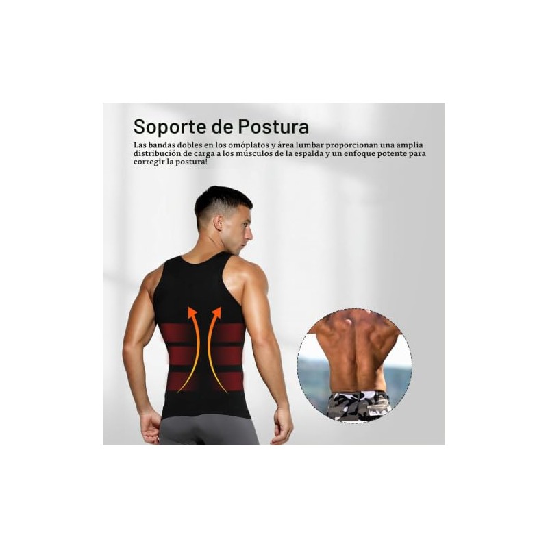 Arjen Kroos Mens Tank Top Shapewear Adelgazamiento Body Shaper Chaleco