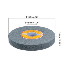 sourcing map 6-Inch Bench Grinding Wheels Green Silicon Carbide GC 60 Grits Surface Grinding Ceramic Tools