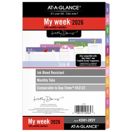 AT-A-GLANCE 2026 Planner Refill, Weekly & Monthly, 5.5" x 8.5", Size 4, Desk Size, 52122 Day-Timer, Kathy Davis (KD81-285Y-26)