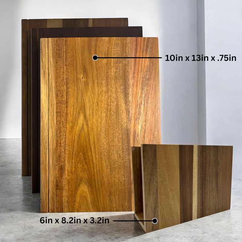 The Cutting Board Library | 100% Acacia Wood | Set