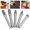 5Pcs Rotary File Bit 2 Pattern Woodworking Grinding Head Drill