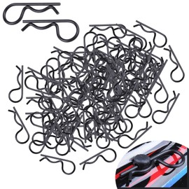 HobbyPark 100pcs Universal RC Car Body Clips Pins for Traxxas & All 1/10th Redcat HPI Himoto HSP Exceed Truck Buggy Shell Replacement Parts (Black)
