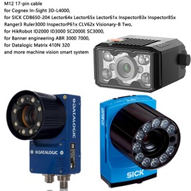 Hangton Kabel für Cognex 3D-L4000, SICK Inspector Lector, Banner ABR 7000, Datalogic Matrix 410N, HikRobot ID2000 ID3000 SC3000 Sensor-Scanner-Lesegerät, M12 17-pin Buchse zu Flying Lead Power I/O 10m