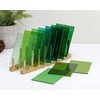 Lanyani Green Transparent Stained Glass Sheets for Craft, 6x4 inch