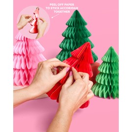 xo, Fetti Paper Accordion Christmas Tree Set | 4 pcs | 3D Xmas Decoration, Standing Holiday Party Decor, Pop Up Winter Photoshoot Backdrop