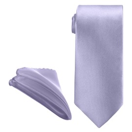 Trimming Shop Men's Necktie Solid Satin Neck Tie & Pocket Square, Skinny Tie with Handkerchief for Wedding, Birthday Party, Formal & Casual Wear, Business Meetings