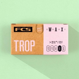 Set of 4 FCS SURF WAX FCS Surf Wax/Surfboard Wax/Surfboard Wax, Surfboard Skid, 2 TROPICAL (Summer) & 2 BASE COAT (Primer)