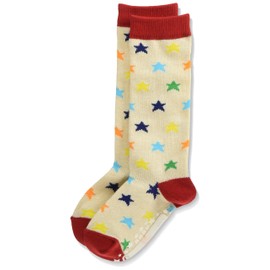 Baby Story 2077 Baby High Socks, Colorful Stars, 4.7 - 5.9 inches (12 - 15 cm), Easy to Take Off, white (off-white)