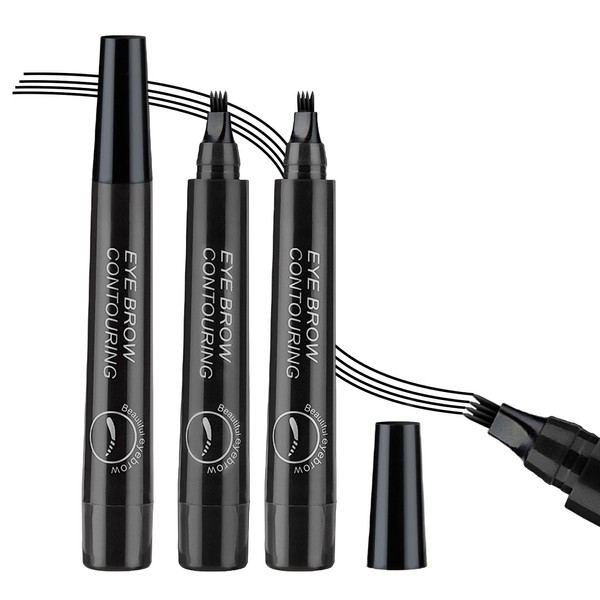 XINGXYUEL 3PCS Natural Black Microblading Eyebrow Pen Waterproof Eyebrow Pencil