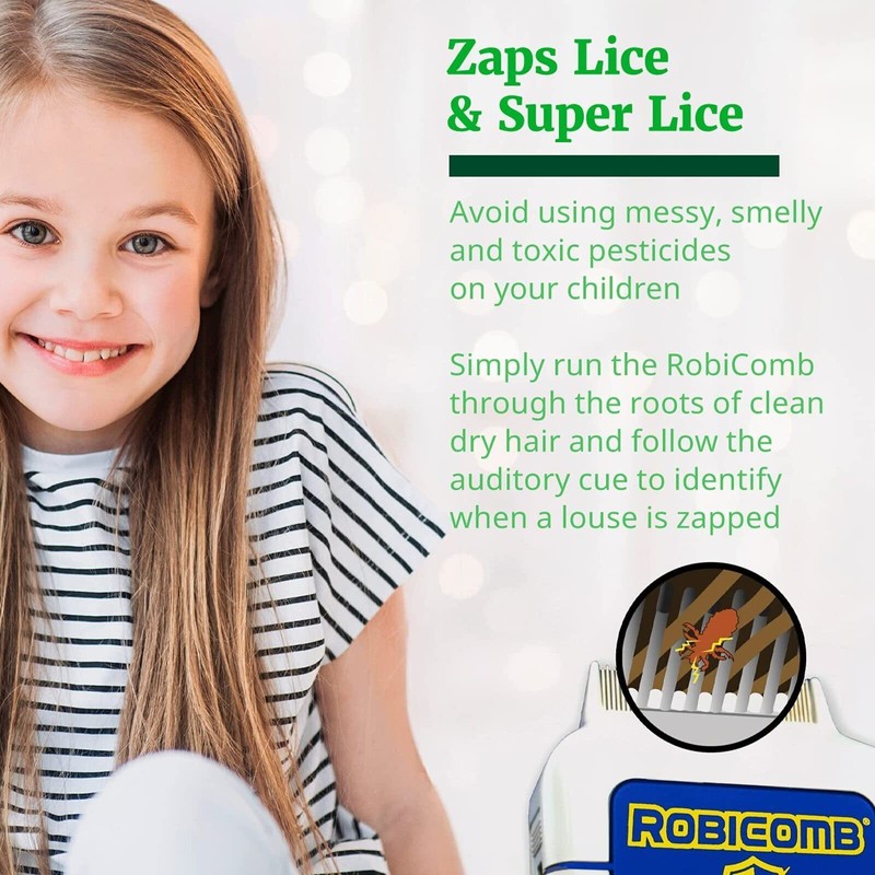 LiceGuard RobiComb Electronic Head Lice Comb, Gentle Lice Treatment for