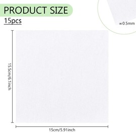 BENECREAT 20 Pcs White Embroidery Fabric, 15.5x15cm Pre-Cut Natural Cotton Embroidery Cloth, Rectangle Cross-Stitch Fabric for Embroidery Pattern Design, Garment Decoration DIY