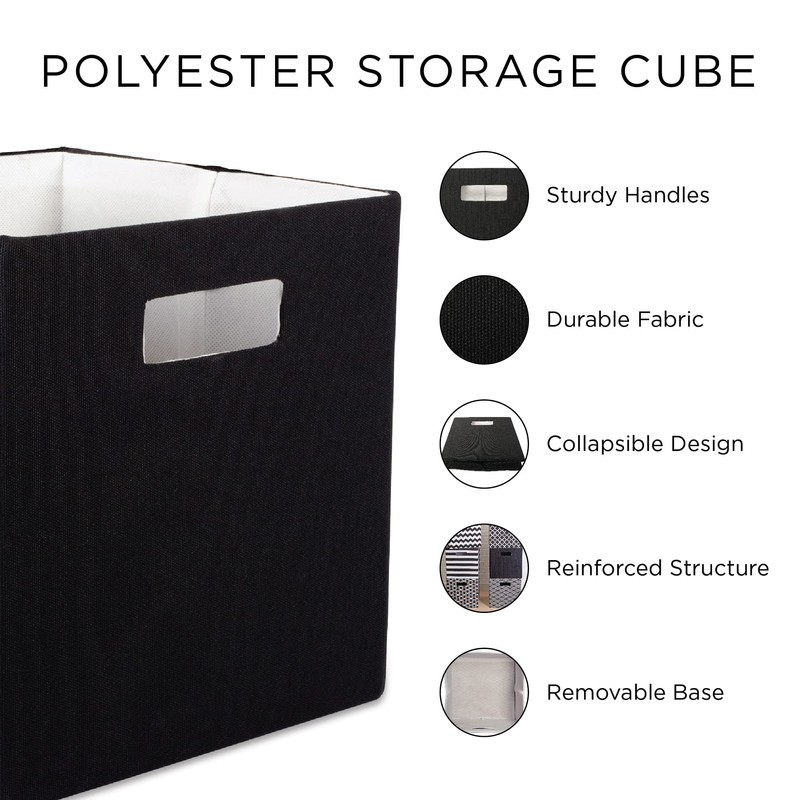 DII Collapsible Polyester Storage Cube, Solid, Lightweight and Durable, Small