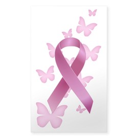 CafePress Pink Awareness Ribbon Sticker Rectangle Bumper Sticker Car Decal