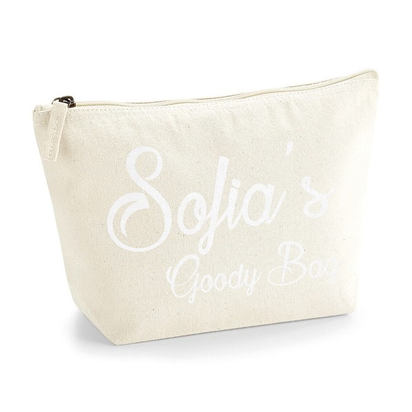 Personalized Name Initials Text Goody Make Up Accessory Bag in