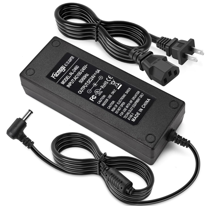 Facmogu 24V 6A Power Adapter AC 100-220V to DC 144W