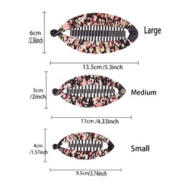 Fodattm Set of 6 Bohemia Style Wrapped Cloth Banana Hair Clip Hair Comb Hair Jaw Clips Plastic Fish Shape Hair Claw Hairgrip Hair Clincher for Women (Medium)