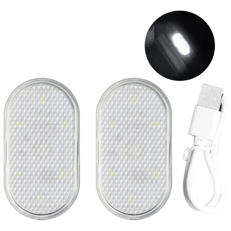 2Pcs Car Interior LED Sensor Light USB Rechargeable Touch Switch