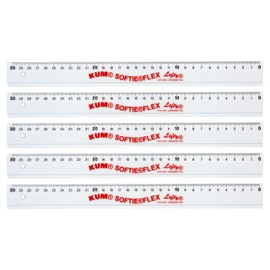 KUM AZ902.02.16-T - Ruler 30 cm Left Handed Clear Flexible Pack of 5 School Supplies