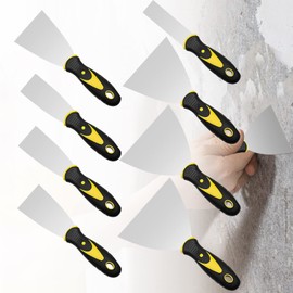 Spatula Set: 8 Pieces Spatula Made of Stainless Steel, Rustproof Plaster Spatula Set, Painter's Tool Spatula, Stainless Steel Painter's Spatula with Plastic Handle for Wallpaper/Drywall/Plaster