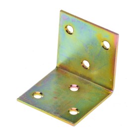 Aqbau® 10 x Angle Connectors, Perforated Plate Angle, 40 x 40 x 40 mm Construction Angle, Wood Connector, Angle Connector, Mounting Bracket, Hole Angle, Galvanised Metal Angle