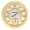 REOTEMP WTH6B Wall Thermometer Hygrometer, Analog, 5.75" Polished Metal Brass